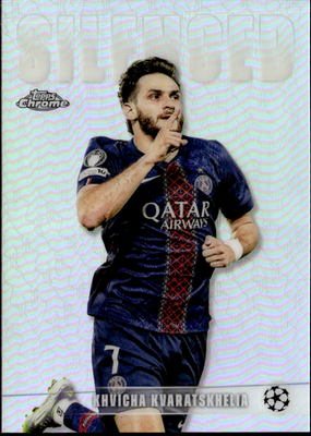 Khvicha Kvaratskhelia Silenced Topps Chrome UEFA Club Competitions   SHH 5 NM0