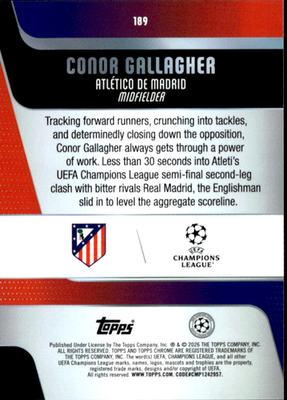 Conor Gallagher Base Topps Chrome UEFA Club Competitions 35 NM1