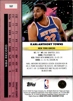 Karl Anthony Towns Topps Chrome Cosmic 167 NM1