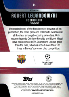 Robert Lewandowski Refractor Topps Chrome UEFA Club Competitions  Refractor 54NM1