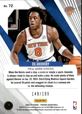 OG Anunoby Phoenix Red Ice Panini Phoenix   Phoenix Red Ice 72 NM1