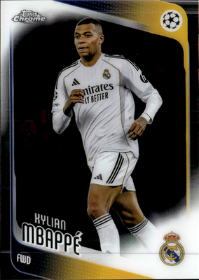 Kylian Mbappé Base Topps Chrome UEFA Club Competitions 112 NM0