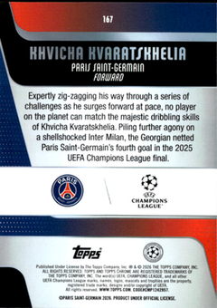 Khvicha Kvaratskhelia Base Topps Chrome UEFA Club Competitions 167 NM1