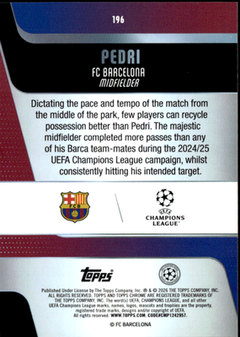 Pedri Base Topps Chrome UEFA Club Competitions 196 NM1