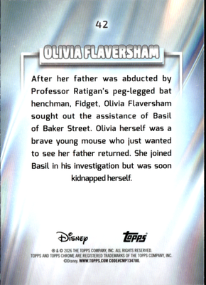 Olivia Flaversham Base Topps Chrome Disney 42 NM1