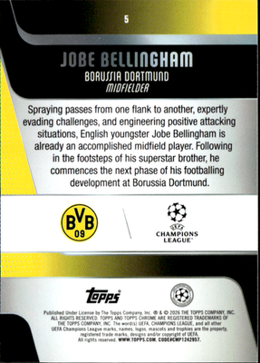 Jobe Bellingham Base Topps Chrome UEFA Club Competitions 5 NM1