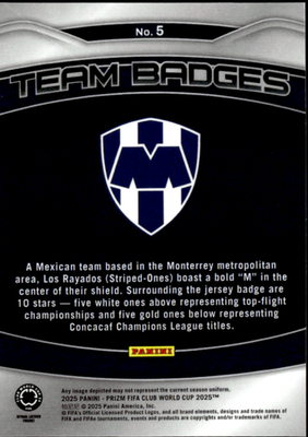 C.F. Monterrey Logo Base Panini FIFA 365 Stickers 371 NM1