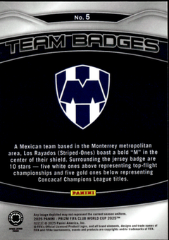 C.F. Monterrey Logo Base Panini FIFA 365 Stickers 371 NM1