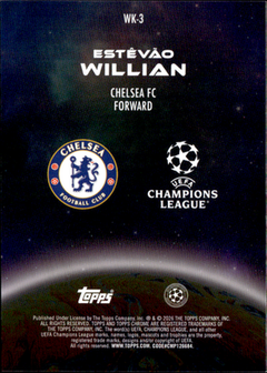 Estêvão Willian Topps Chrome UEFA Club Competitions Wonderkids WK 3 NM1