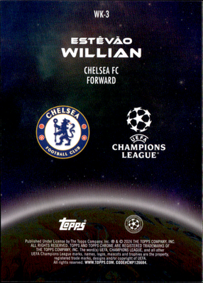 Estêvão Willian Topps Chrome UEFA Club Competitions Wonderkids WK 3 NM1