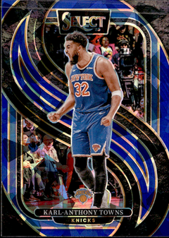 Karl Anthony Towns Blue Cracked Ice Prizm Panini Select   Prizm 114 NM0