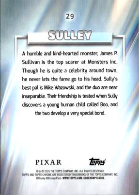 Sulley Base Topps Chrome Disney 29 NM1