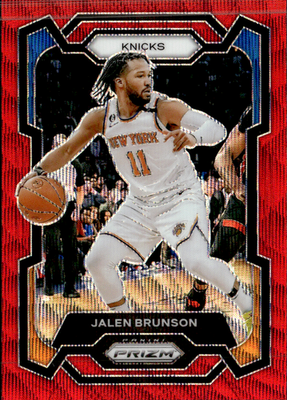 Jalen Brunson Prizms Red Seismic Panini Prizm   Prizms Red Seismic 9 NM0
