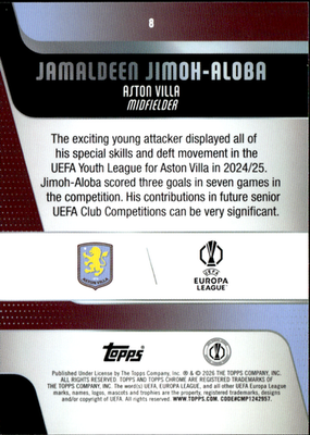 Jamaldeen Jimoh Aloba Base Topps Chrome   8NM1
