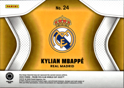 Kylian Mbappe Continental Contenders Panini Prizm FIFA Club World Cup   24 NM1