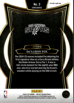 De'Aaron Fox Green Stars Prizm Panini Select   Green Stars Prizm 3 NM1