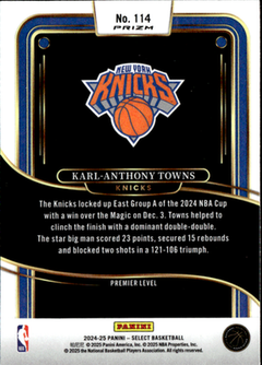 Karl Anthony Towns Blue Cracked Ice Prizm Panini Select   Prizm 114 NM1