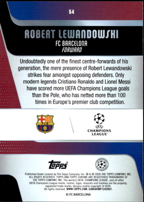 Robert Lewandowski Base Topps Chrome UEFA Club Competitions 54 NM1