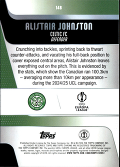 Alistair Johnston Base Topps Chrome UEFA Club Competitions 148 NM1