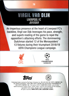 Virgil van Dijk Base Topps Chrome UEFA Club Competitions 79 NM1