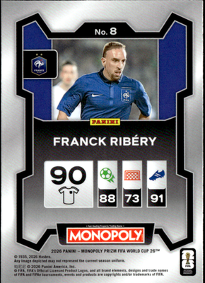 Franck Ribery Base Panini Prizm Monopoly FIFA World Cup 8 NM1