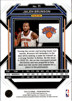 Jalen Brunson Base Panini Prizm 11 NM1