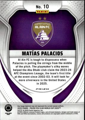 Matías Palacios Base Panini Prizm FIFA Club World Cup 10 NM1