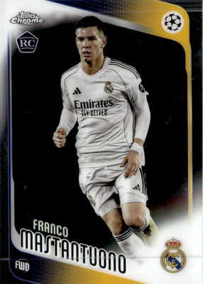 Franco Mastantuono Base Topps Chrome UEFA Club Competitions 172 NM0