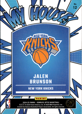 Jalen Brunson My House Donruss Optic   My House 12 NM1