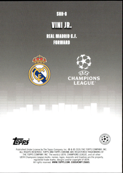 Vini Jr. Silenced Topps Chrome UEFA Club Competitions   Silenced SHH 8 NM1