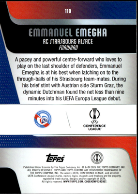 Emanuel Emegha Base Topps Chrome UEFA Club Competitions 110 NM1