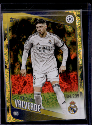 Federico Valverde Yellow Inferno Holo Topps UEFA Club Competitions   4/299 65 NM0