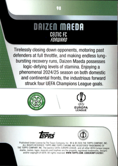 Daizen Maeda Base Topps Chrome UEFA Club Competitions 98 NM1