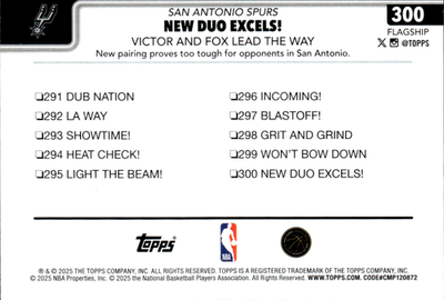 New Duo Excels!: Victor and Fox Lead The Way Base Topps 300 NM1