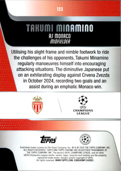 Takumi Minamino Base Topps Chrome UEFA Club Competitions 123 NM1