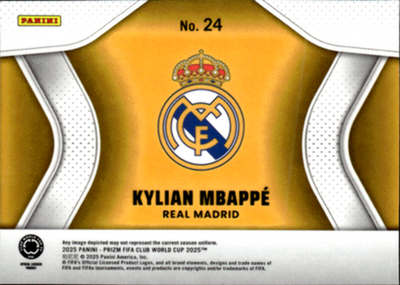 Kylian Mbappe Continental Contenders Panini Prizm FIFA Club World Cup 24 NM1
