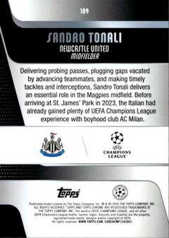 Sandro Tonali Base Topps Chrome UEFA Club Competitions 109 NM1
