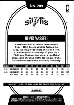 Devin Vassell Base Hoops 209 NM1
