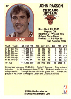 John Paxson Base Hoops 89 NM1