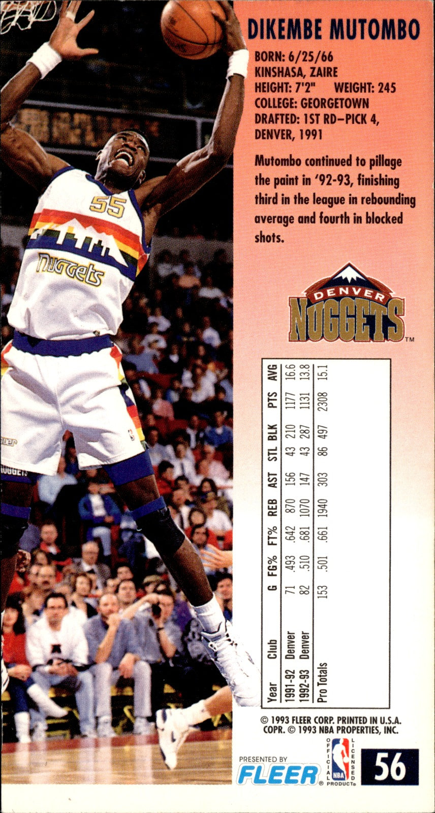 Dikembe Mutombo Base Jam Session 56 NM1