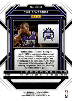 Chris Webber Base Panini Prizm 288 NM1