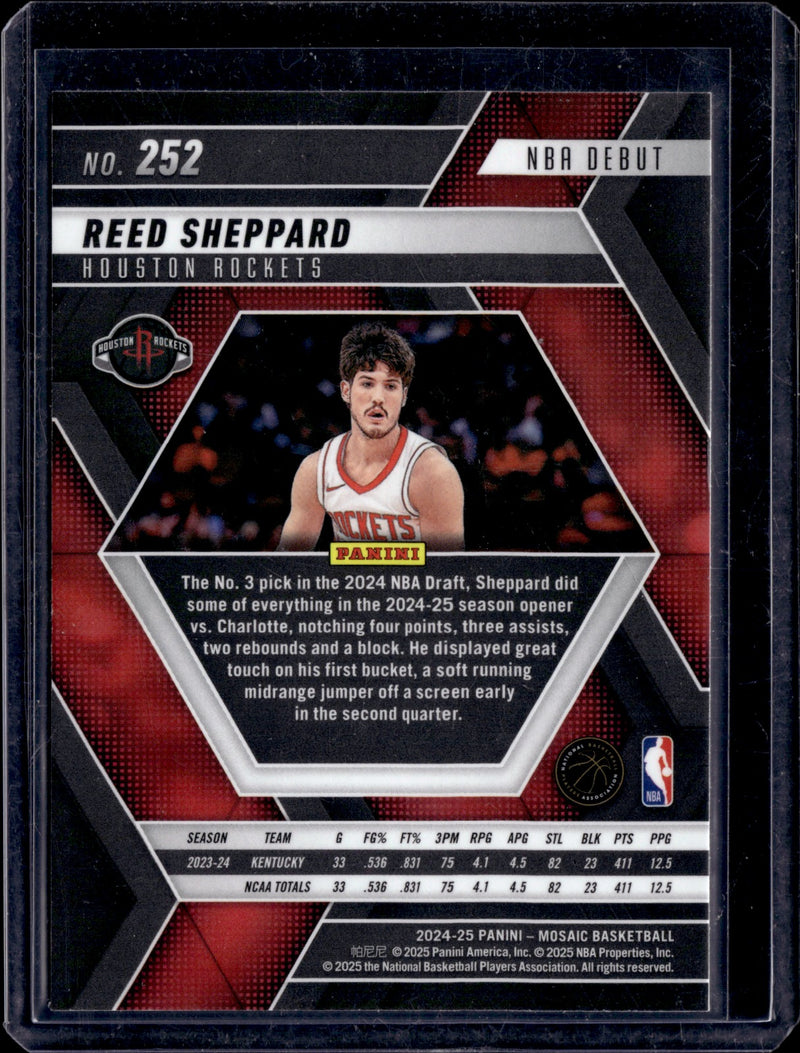 Reed Sheppard Base Panini Mosaic 252 NM1