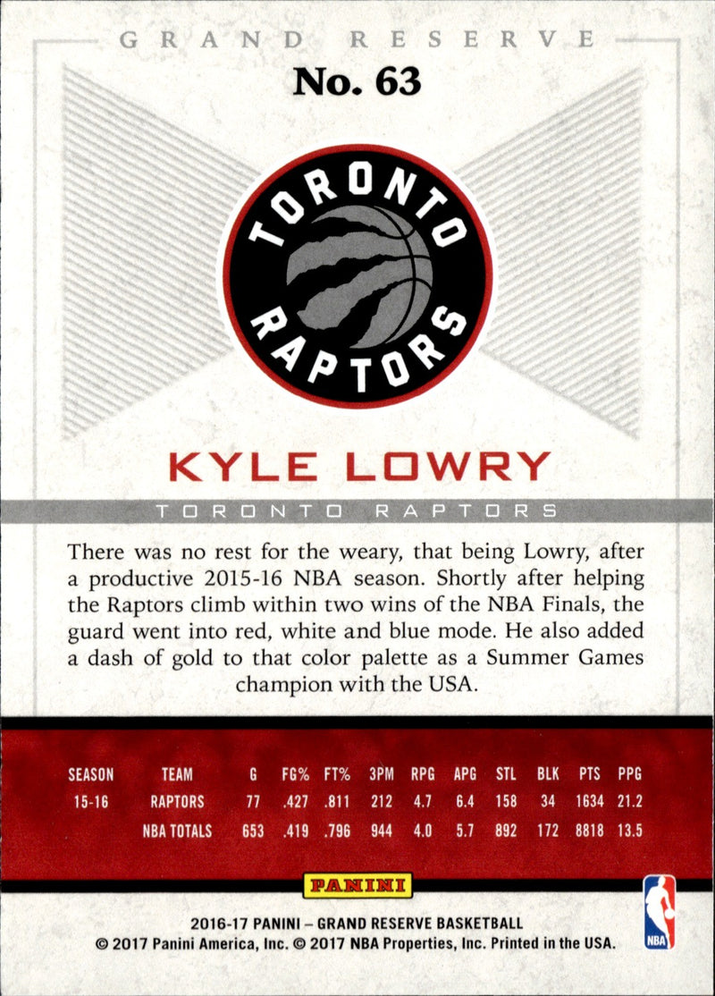 Kyle Lowry Base Panini Grand Reserve 63 NM1