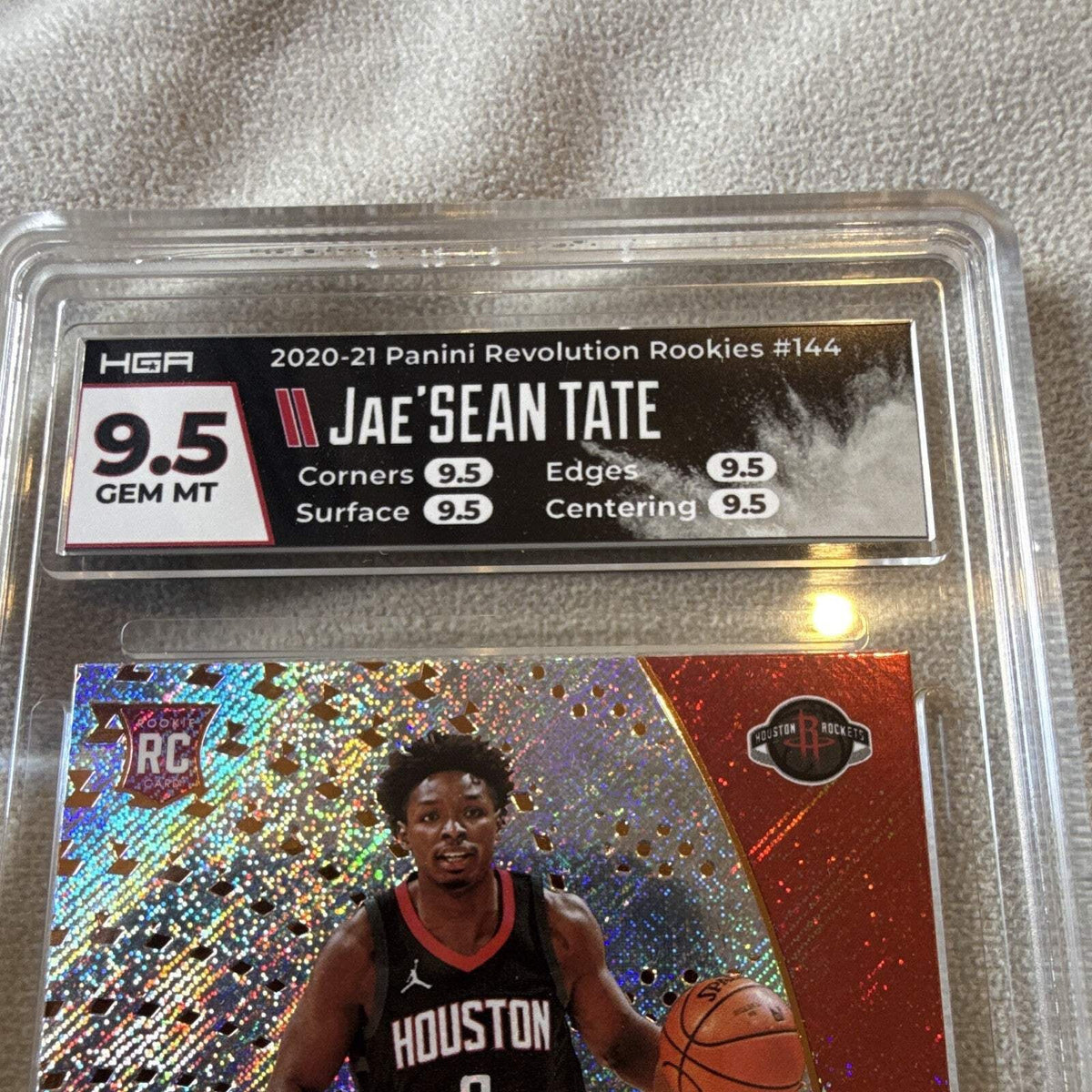 Panini 2020 21 Revolution Rookies #144 Jae'Sean Tate RC Graded HGA 9.51