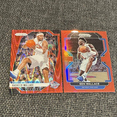 Panini Prizm 2021 22 Pistons Ben & Rasheed Wallace 2 Card Lot Serial /2990