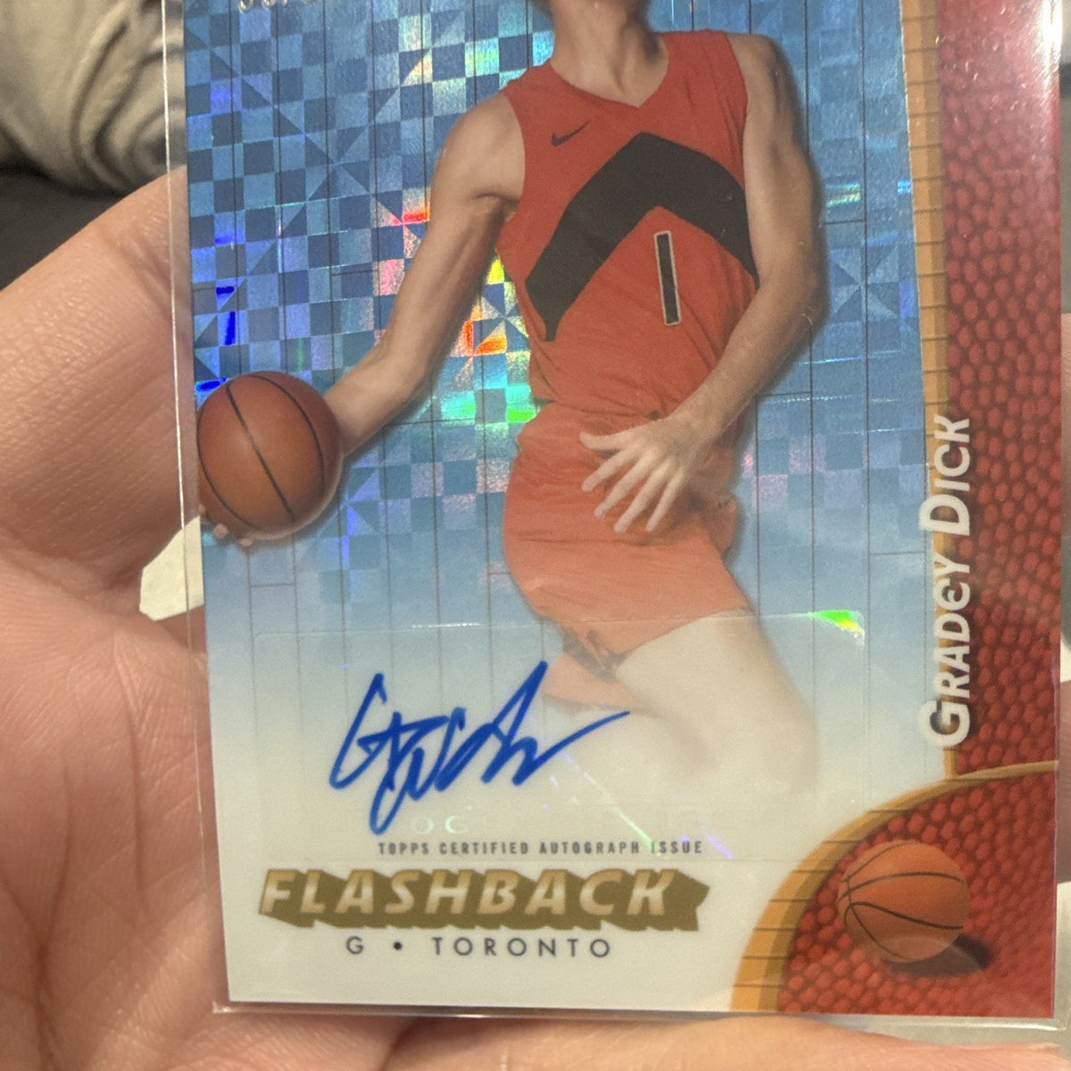 Topps Gradey Dick Flashback Autograph FBA GD Toronto Raptors 55/992