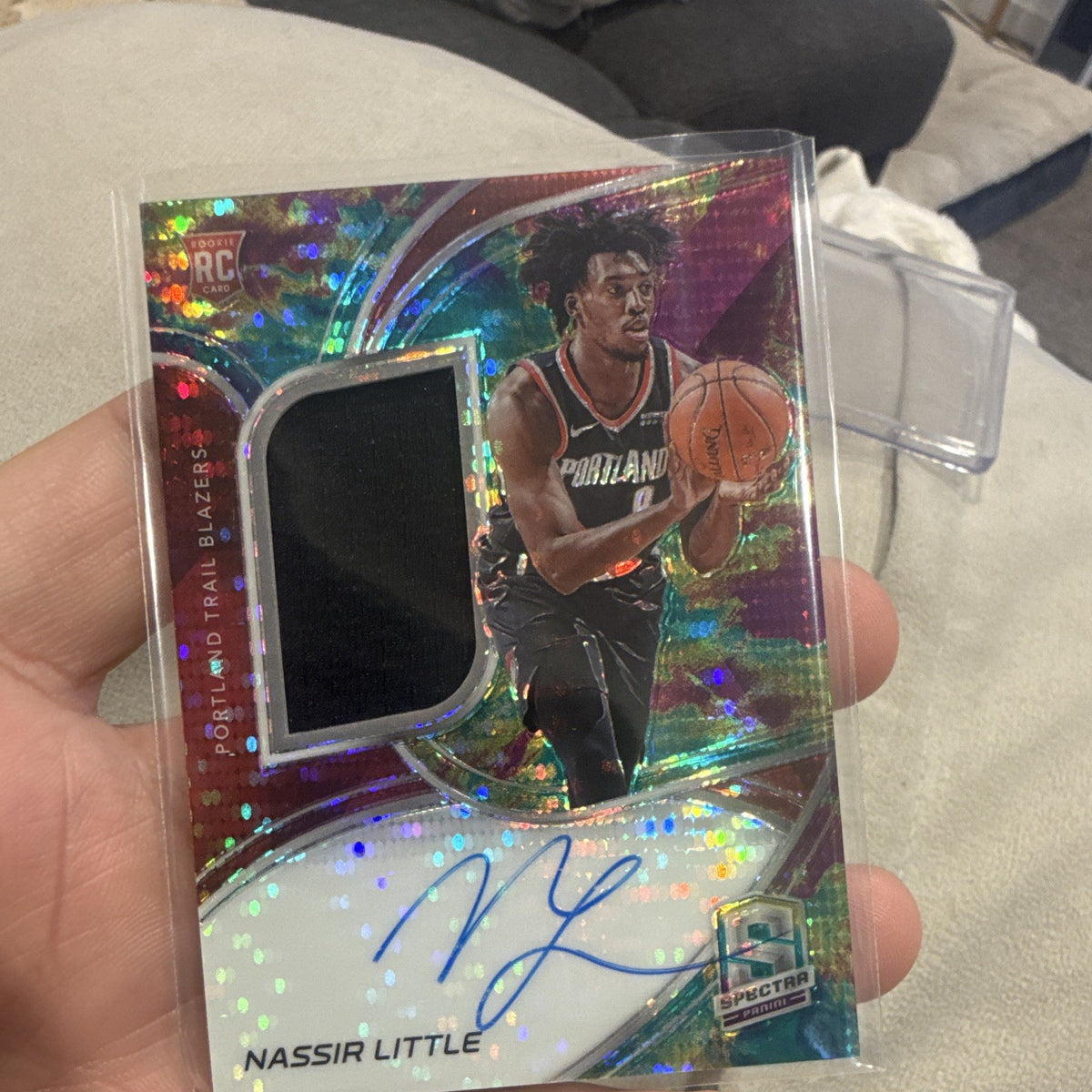 Panini Spectra 2019 20 Nassir Little RC Auto Patch Prizm Celestial #207 41/990