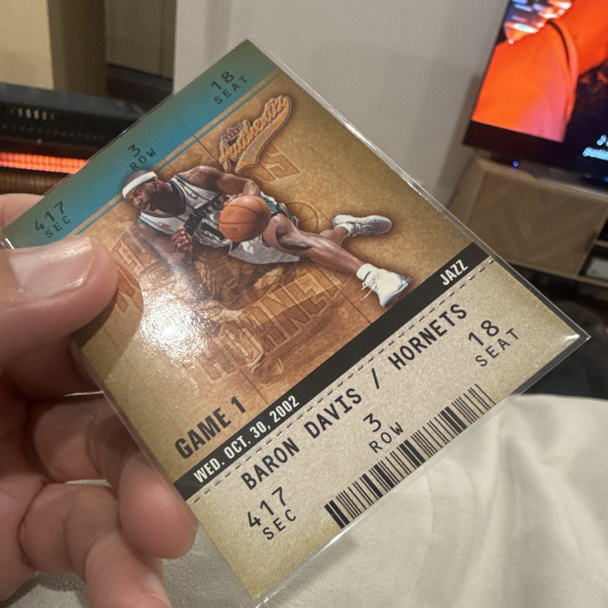 Fleer Authentix Ticket Studios Baron Davis New Orleans Hornets #89 2002 033