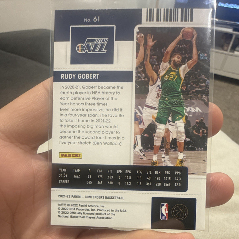 Rudy Gobert Game Ticket 2021 22 Panini Contenders Basketball 61 Utah Jazz /251