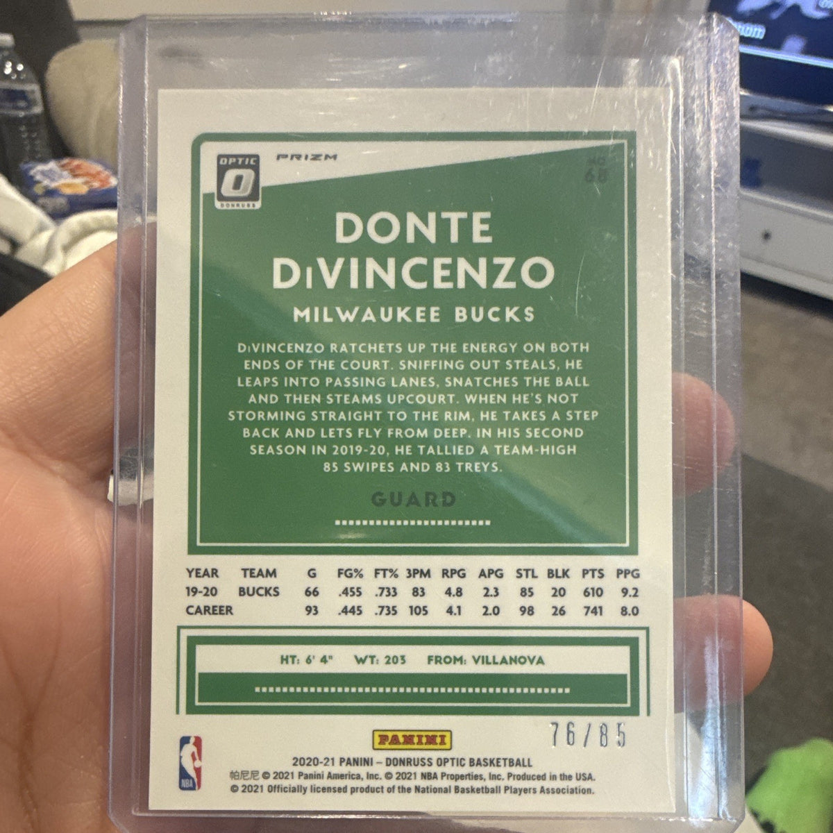 2020 21 Panini Donruss Optic Donte DiVincenzo Prizm Parallel 76/853